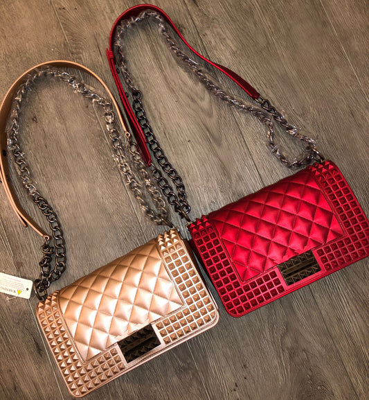 “Sassy but Classy” bag (RoseGold & Red)